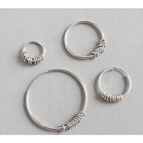 Real 925 sterling silver hoop earrings for women pendientes mujer bisuteria, minimalist earings boucle d'oreille femme jewelry