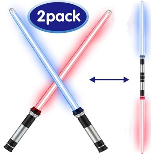 2 Pieces/Lot) Flashing Lightsaber Laser Double Sword Toys Sound and Light for Boy Girls Juguetes Porno Lightsabers Gifts