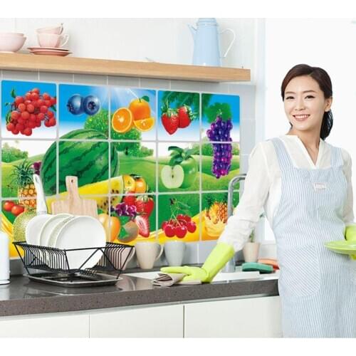 Waterproof Self Adhesive Anti-oil High Temperature Resistant Kitcken Wall Sticker Decor