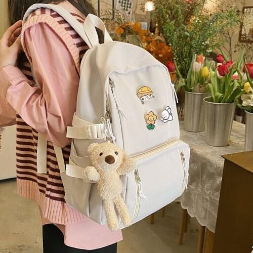 Japanese Simple Girl Backpack Laptop Bag NEW Nylon Large Capacity Backpack Female Students' Schoolbags In Class