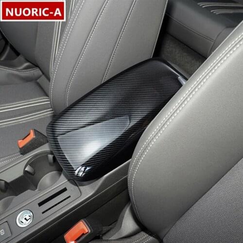 Carbon Fiber Color Center Console Armrest Storage Box Protection Cover Trim For Audi A3 2021 Car Styling Interior Accessories