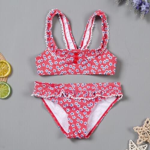 2020 Two Piece Girls Swimsuit 6-15 Years Girls Swimwear Professional Swimsuit For Kids Two Piece Beachwear CZ984