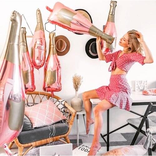 1/2pcs Rose Gold Champagne Bottle Aluminium Foil Balloons Birthday Bridal Shower Wedding Bachelorette Bar Party Decorations