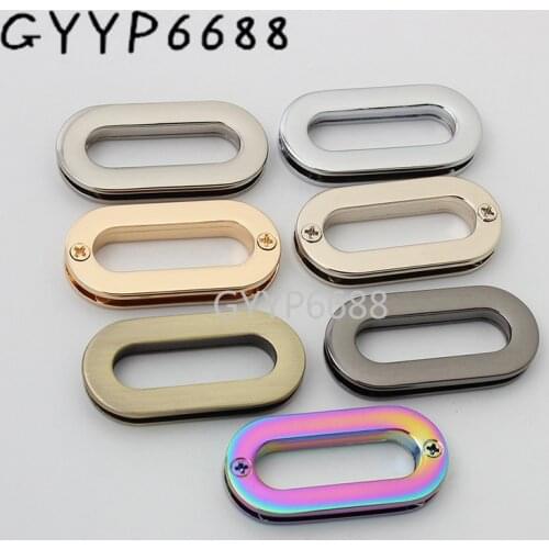 10-30-100pcs 8 colors 40*20mm 29mm inner rainbow oval shape eyelets for woman shoulderbag chain bag metal accessories