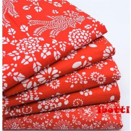 5pcs 25x35cm Red Chinese Style Printed 100% Cotton Fabric DIY handmade Sewing Tissue Telas Para Patchwork Quilting Textile Felt