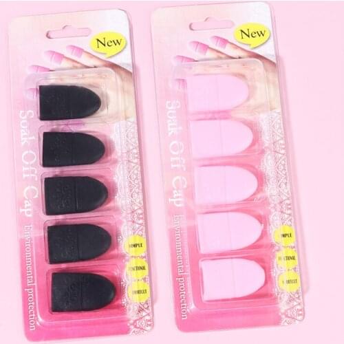 5Pcs Nail Art Soak Off Clip Caps Remover Silicone Sleeve UV Gel Polish Remover Tools Nail Supplies For Professionals