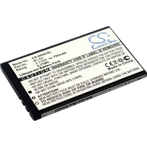 CS 750mAh battery for Nokia 8820, Erdos BL-6U