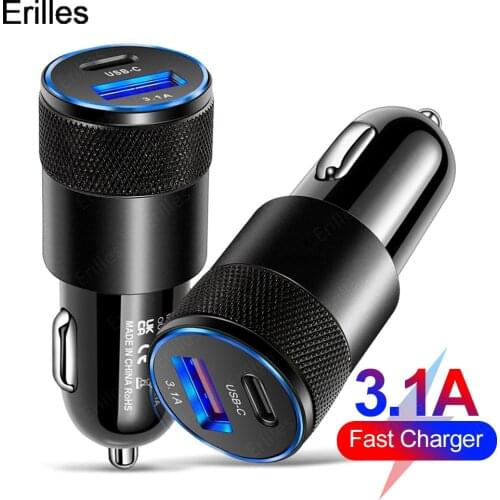 3.1A USB Car Charger For iPhone Huawei Xiaomi Samsung Quick Charge 4.0 QC3.0 Type C Mobile Phone PD Fast Charging Adapter in car