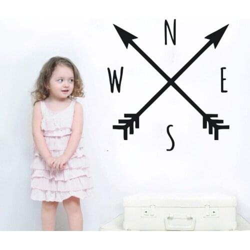 Free shipping compass direction arrows constitution vinyl wall art murals living room wall decals home decor Y-71