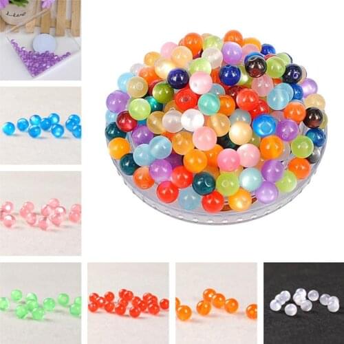 AAA+ Quality Colorful Cat Eye Beads 6mm/8/10/12mm Perforated Resin Loose Space Beads DIY Charm Beads for Jewelry Making Bracelet
