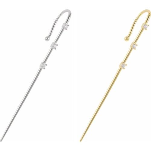 CANNER 100% 925 Sterling Silver Ear Hook Crystal Minimalist Cartilage Piercing Earrings For Teens Bling 2021 Trend Fine Jewelry