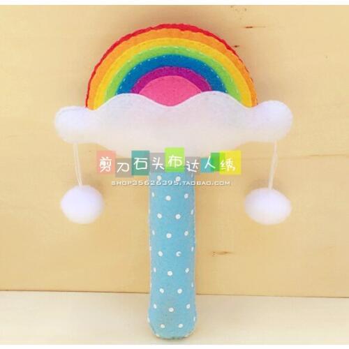 DIY rainbow cloud hand shake Fabric Felt kit Non-woven cloth Craft DIY Sewing set Handwork Material DIY needlework supplies