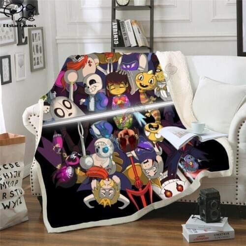 UNDERTALE PacifistGenocide Fleece Blanket Plush 3d Printed for Adults Sofa Sherpa Fleece Bedspread Wrap Throw Blanket