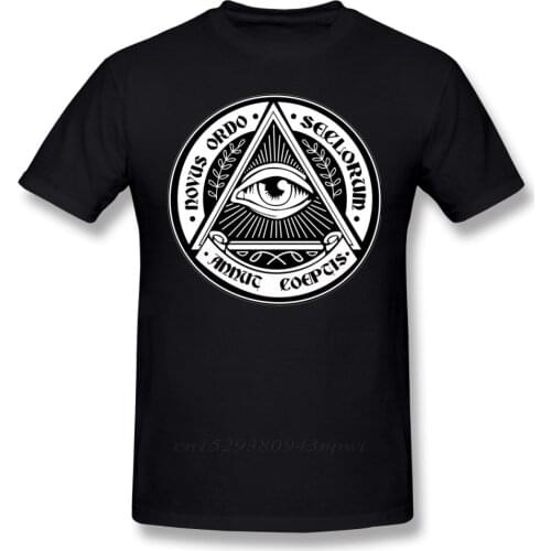 Illuminati T Shirt Illuminati T-Shirt Beach Cute Tee Shirt Male Print Short Sleeves Cotton Tshirt Guys Punk Designer Streetwear