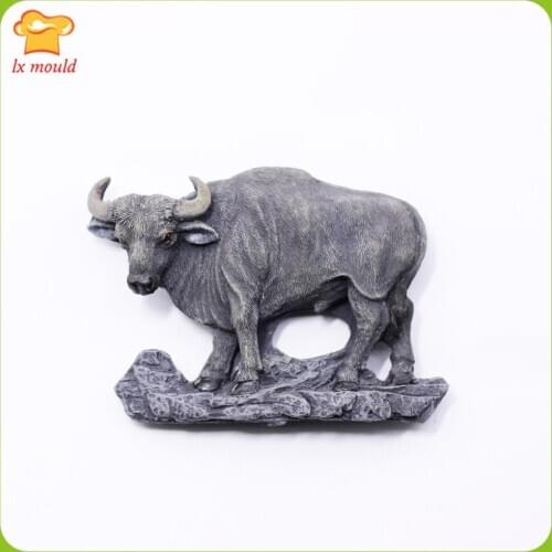 LXYY MOULD buffalo silicone mold cake polymer clay chocolate resin decoration mold BISON