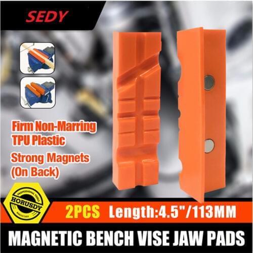 SEDY2PC 4.5"Magnetic Bench Vice Jaw Pad Multi-groove Vise Holder Grips Heavy For Milling Cutter For Drilling Machine Accessories