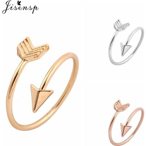 Jisensp Trendy Jewelry Finger Rings Vintage Simple Arrow Ring for Women Girls Cute Adjustable Couple Ring Birthday anillos mujer