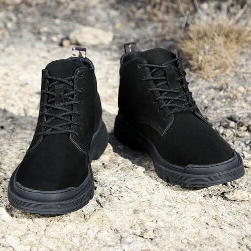 2019 Fashion Mens Boots Winter Shoes Leather Chelsea Snow Warm Retro Style Hot Sale Fur Plush Waterproof Outdoor Work Boot