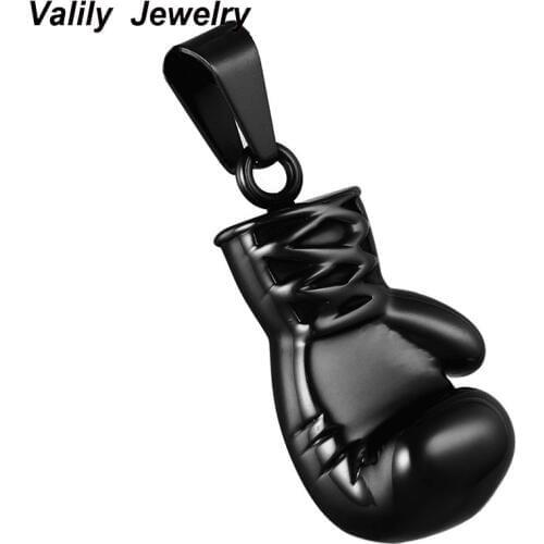 Fashion Jewelry Necklace Lovely Mini Boxing Glove Pendant Stainless Steel Cool steel knuckles match Men Jewelry Christmas Gift