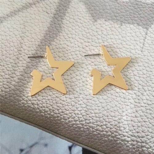 Fashion Gold Color Hoop Earring for Women Star Earrings Vintage Multilayer Statement Earring Brincos Jewelry