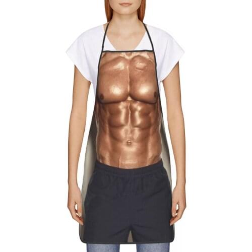 Man Muscle Kitchen oil resistant wreath Builder kitchen aprons women Man For baking accessories 72*52cm