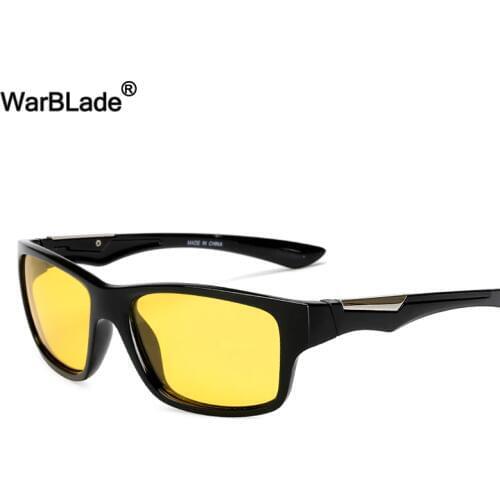 WarBLade New Yellow Polarized Sunglasses Mens Night Vision Driving Sun Glasses Anti-Glare Car Drivers Goggles Eyewear For Man