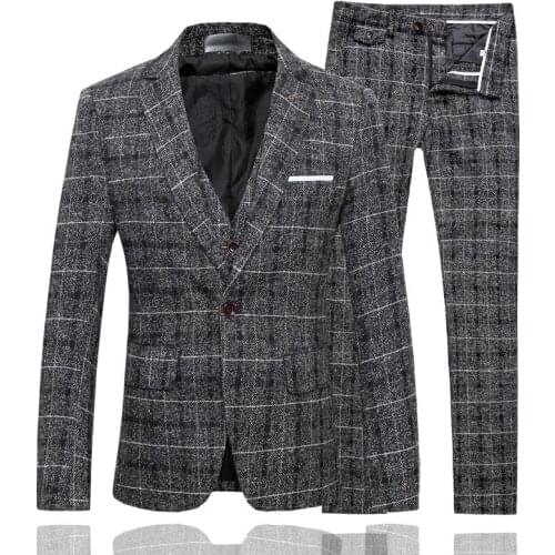 Men 3 Pieces Check Suit Slim Fit Business Party Formal Casual Plaid Suit Office Work Daily Life Banquet Prom Black Blue Yellow