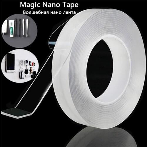 Nano Tape Double Sided Tape Tracsless Transparent Nano Adhesive Reusable Waterproof No Trace Adhesive Tape Strong Wall Stickers