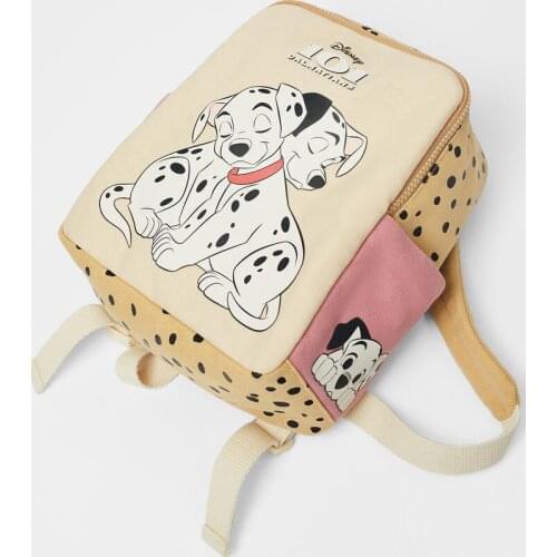 New Dalmatian Black and white spots dog cotton canvas childrens backpack kindergarten cute small school bag