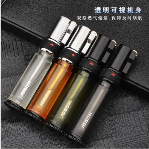 The new style jobon visible steam chamber direct blue flame grinding wheel windproof inflatable Gas lighter