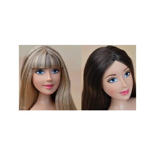 Original 30cm Nude Naked Doll Queen 11 Joint Flexible Long Stright Bangs Hair Normal Black Skin 1/6 Doll