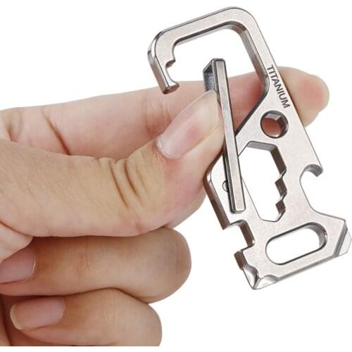 Outdoor Titanium Quick Release Buckle Carabiner Snap Hook Screwdriver EDC Tool