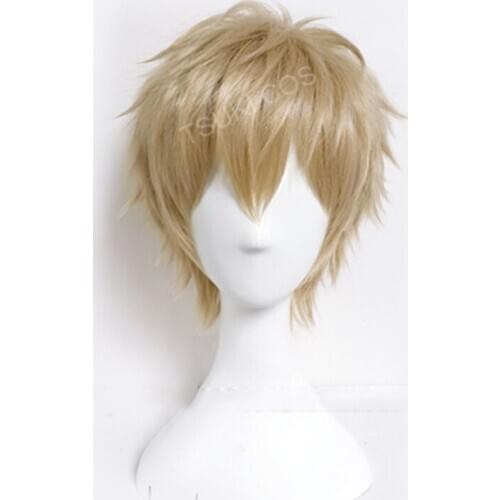 Anime ONE PUNCH-MAN Genos Short Wig Cosplay Costume Heat Resistant Synthetic Hair Men Wigs+Wig Cap