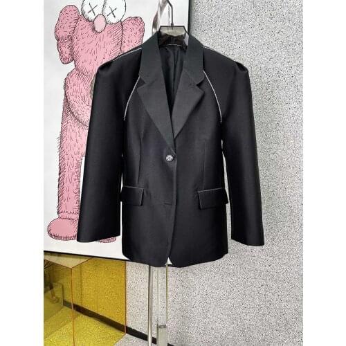 High women 2021 new quality fashion long sleeve lapel solid color suit jacket 0322