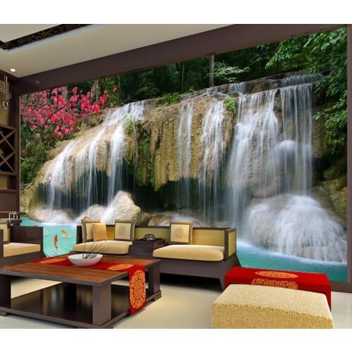 Custom photo wallpaper Large wall painting background wall paper Waterfal scenery 3d room wallpaper landscape