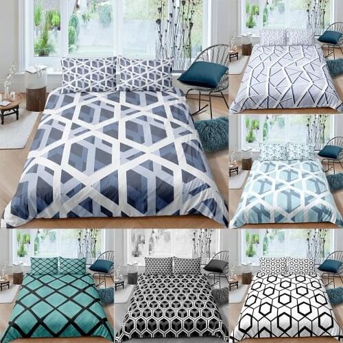 Geometry Nordic Bedding Set 3D Printed Duvet Cover Bedclothes 2/3pcs Home Textiles Luxury High Quality Bedspread Queen King Size