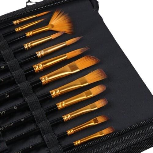 Artist Paint Brushes Professional Wide Tip Nylon Hair Paintbrushes Paintbrush Set of 17 for Acrylic Watercolor Oil Painting