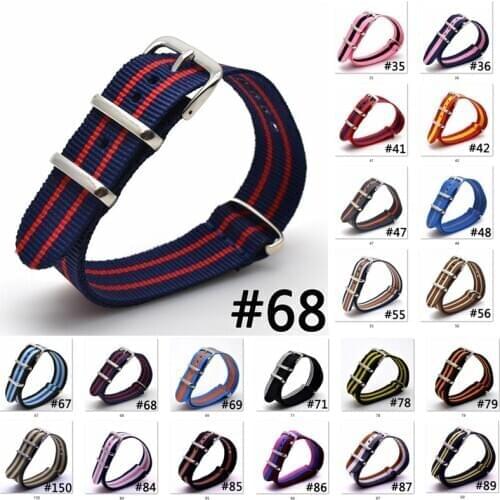 Nylon Watch Band 16mm 18mm 20mm 22mm Nato Sport Woven Nylon Watch Strap Replaces DW Wrist Band Nato Military Stripe Watch Belt