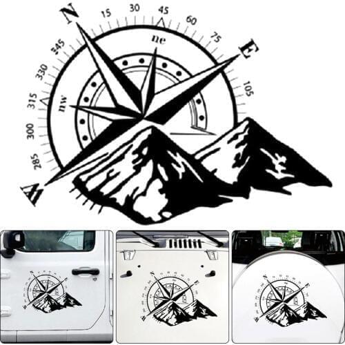Self-adhesive Compass Pattern Car Door Body Sticker 60cm*50cm Self-adhesive Decal Vehicle Styling Decor