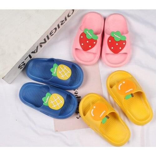 2021New Luxury Childrens Summer Fashion Boys Girls Open-Toed Baby Fruit Flats Soft Bottomed Sandals Simple Solid Color Slippers