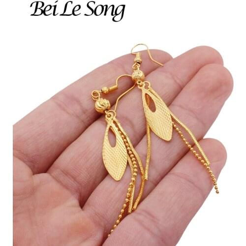 Earrings 24K gold plated flower tassel designer ear rings jewelry earing Unusual piercing earrings fashion earring for women