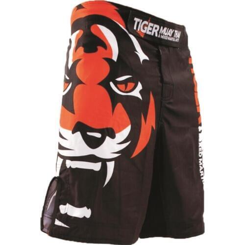 MMA Boxing tiger loose and comfortable breathable polyester fabric fitness competition training shorts muay thai boxing mma