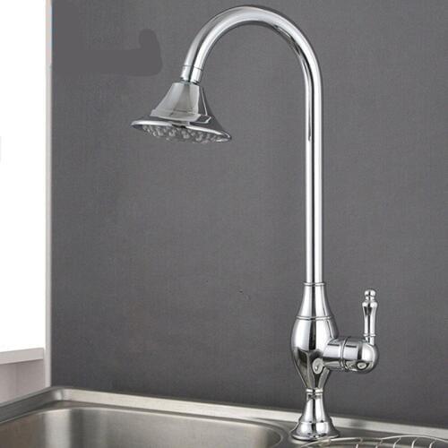 Kitchen Sink Faucets Single Handle Hot & Cold Kitchen Crane Brass Kitchen Mixer Tap Gold/Chrome Rotating Deck Mounted Faucet