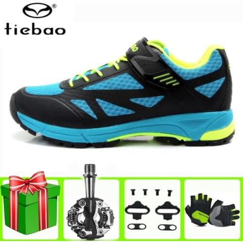 TIEBAO Pro Leisure Cycling Shoes Mountain Bike MTB Shoes Men Blue Mountain Bike Sneakers Riding Cycling Women triathlon shoes