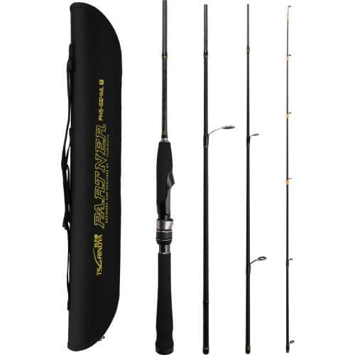 TSURINOYA PARTNER Lure Fishing Rod 1.98m 2.13m 4 Section Casting Spinning Rod ML M Power Carbon Fiber Fishing Pole Travel Rod