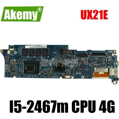 High quality UX21E laptop motherboard mainboard I5-2467m CPU 4G QS67 Chipset USB3.0 with 100% tested