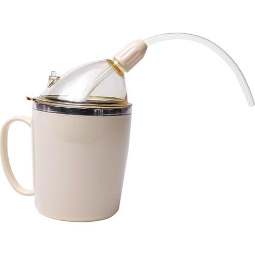 Convalescent Feeding Sippy Cup for Patient Elder Lay on Bed Eat Drinking Cup