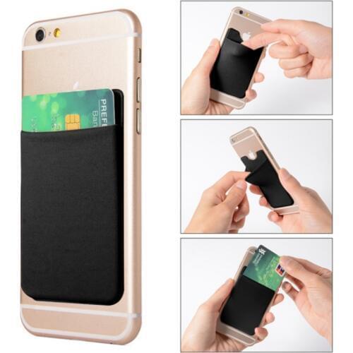 9.9*5.5cm Women Fashion Adhesive Elastic Lycra Cell Phone Pocket Wallet Case Men ID Credit Card Holder Pocket Stick 2019