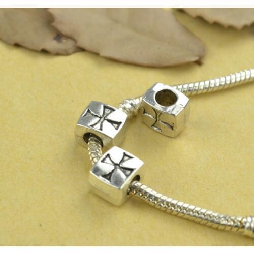 15 pcs Zinc Alloy Bead DIY European big hole crosses metal Beads Fits Charm Bracelets Necklaces Pendants making 18179