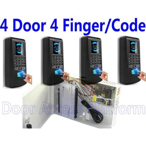4 Door 3,000 User Fingerprint Reader Double-Way Control Web IP Access controller Biometric Scanner kit Enter+Exit Control kit